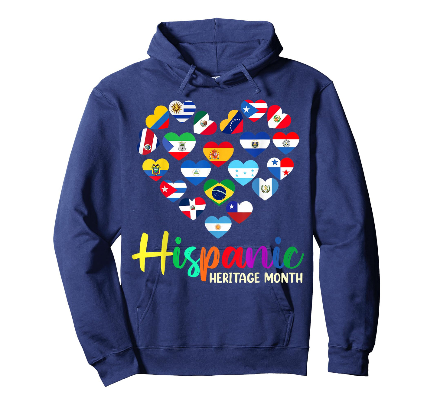 Happy National Hispanic Heritage Month All Countries Heart T-Shirt
