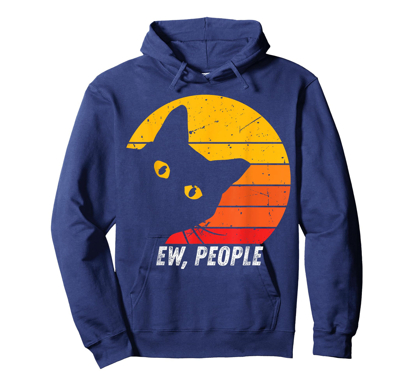 Ew People Retro Cat Funny Introvert Vintage Gifts Cat Lovers T-Shirt
