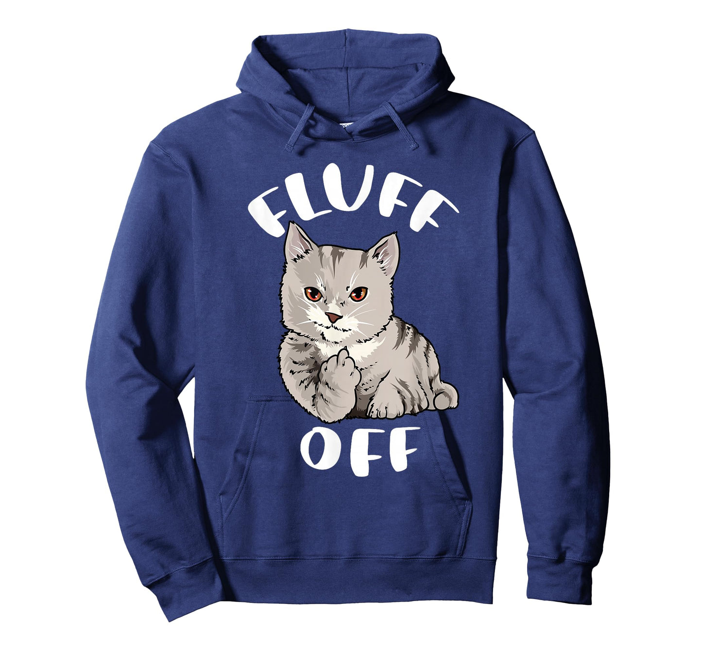 Funny Cat Flipping Off Middle Finger Fluff Off Anti People T-Shirt