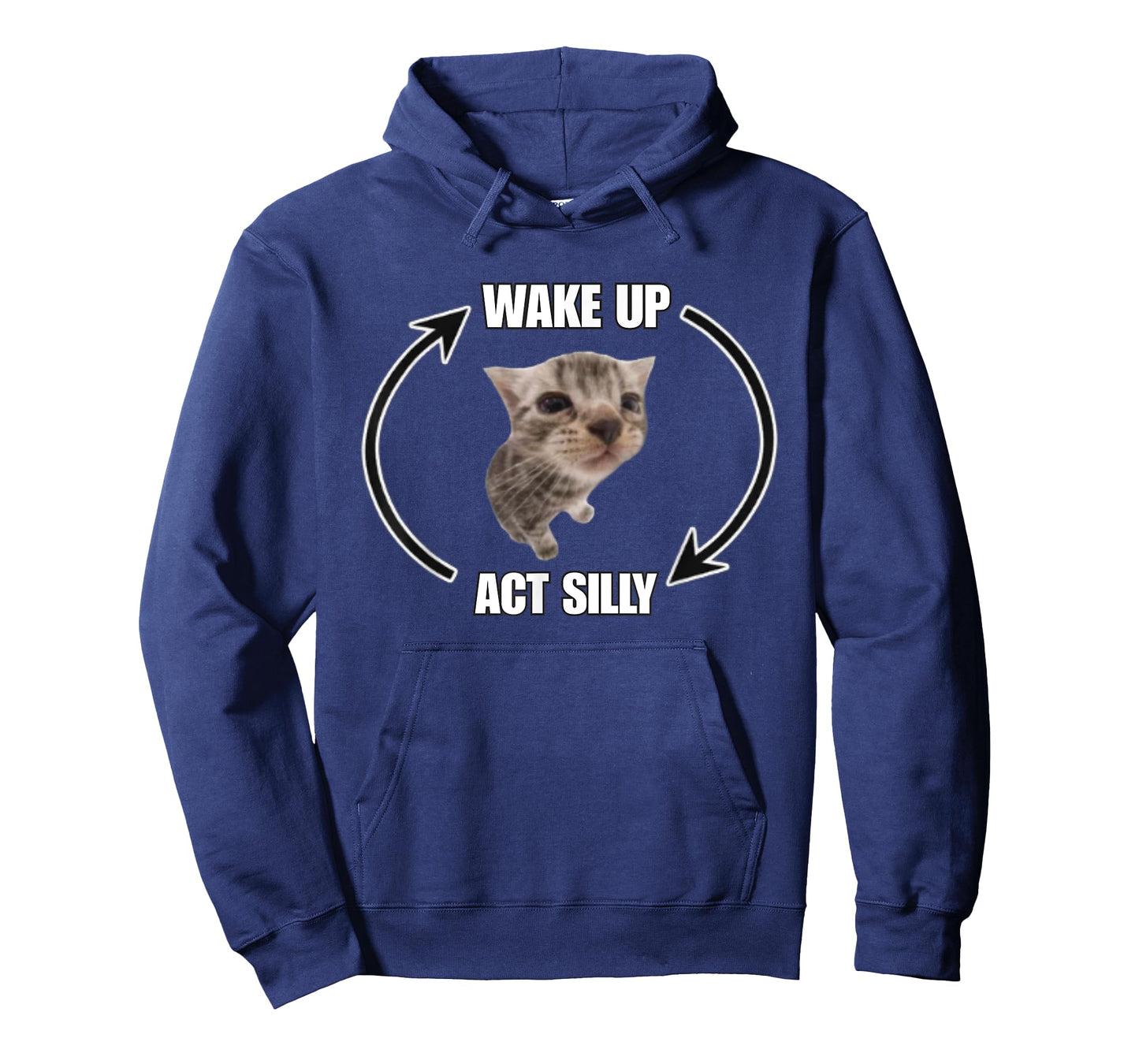 Funny Wake Up Act Silly Cat Meme Hilarious Brainrot Quote T-Shirt
