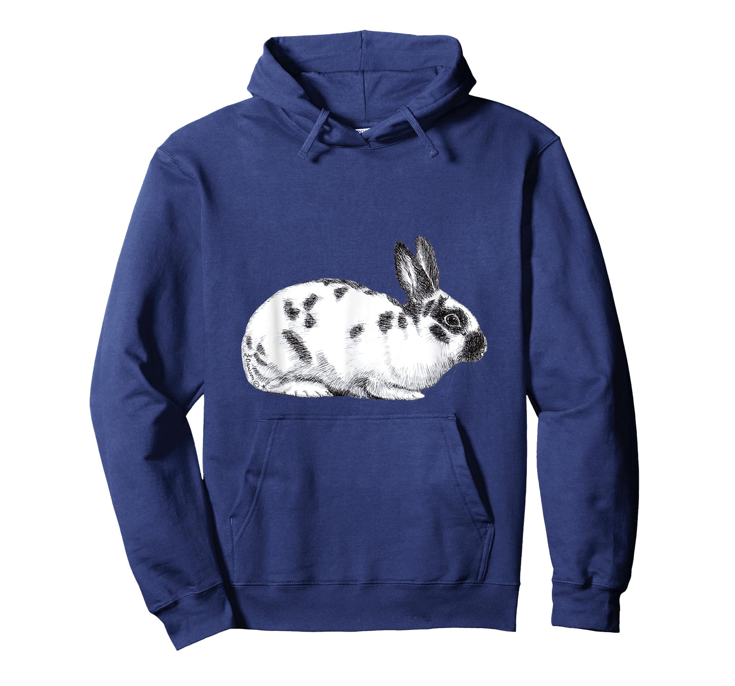 Cute English Spotted Bunny Rabbit Drawing T-Shirt