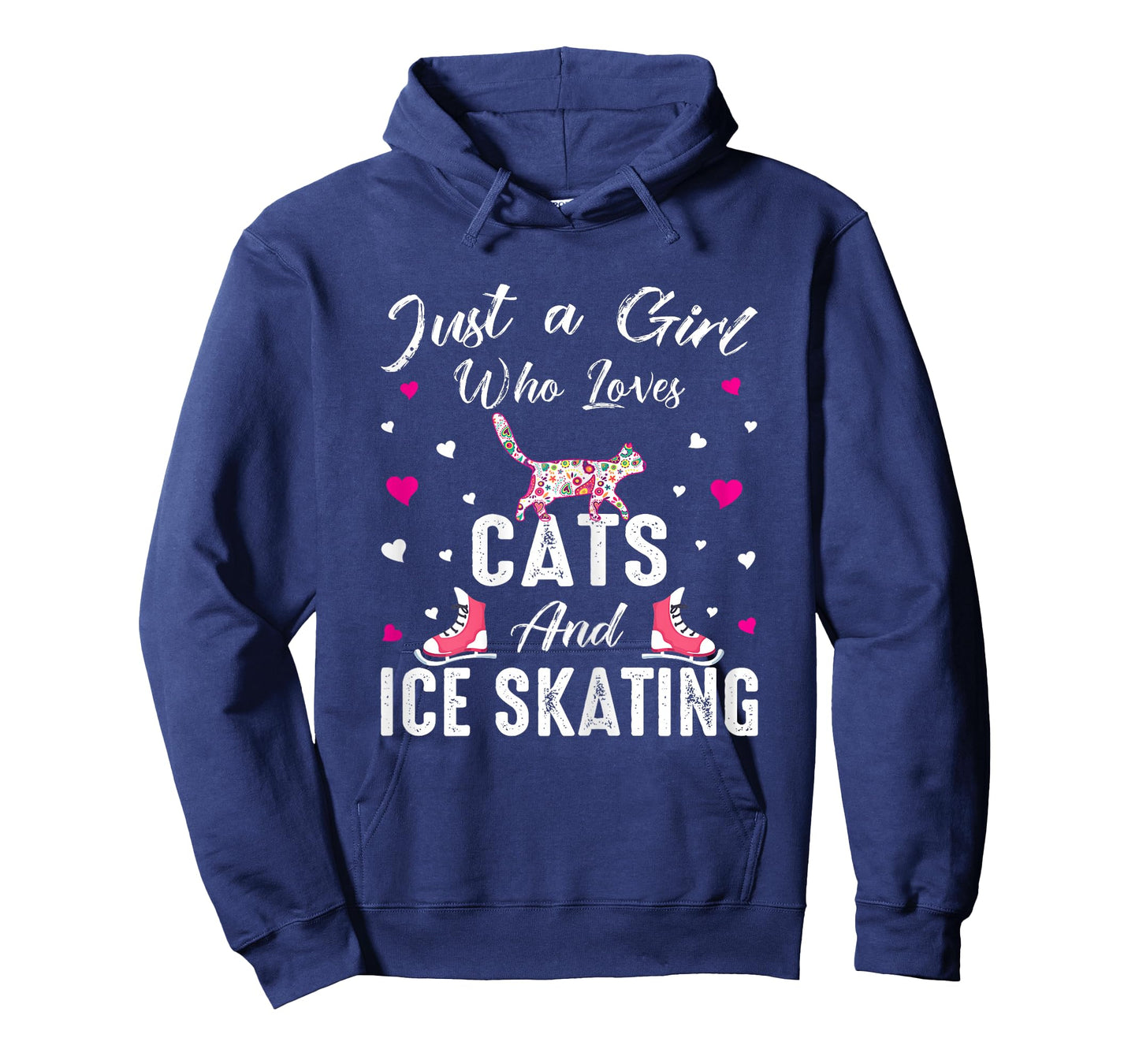 Just A Girl Who Loves Cats and Ice Skating Skate Girl T-Shirt