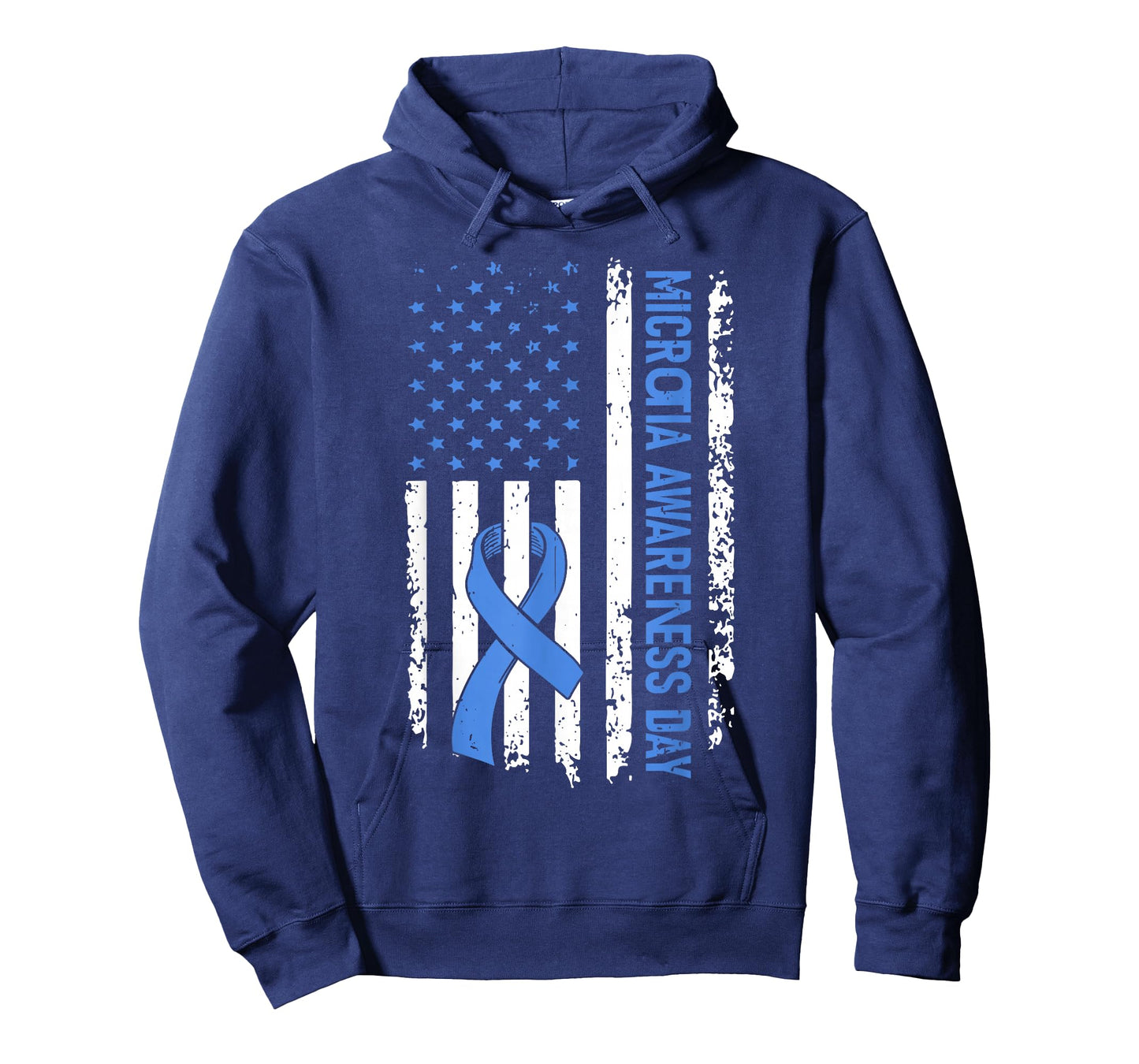 Microtia Awareness Day American Flag Bleu Ribbon T-Shirt