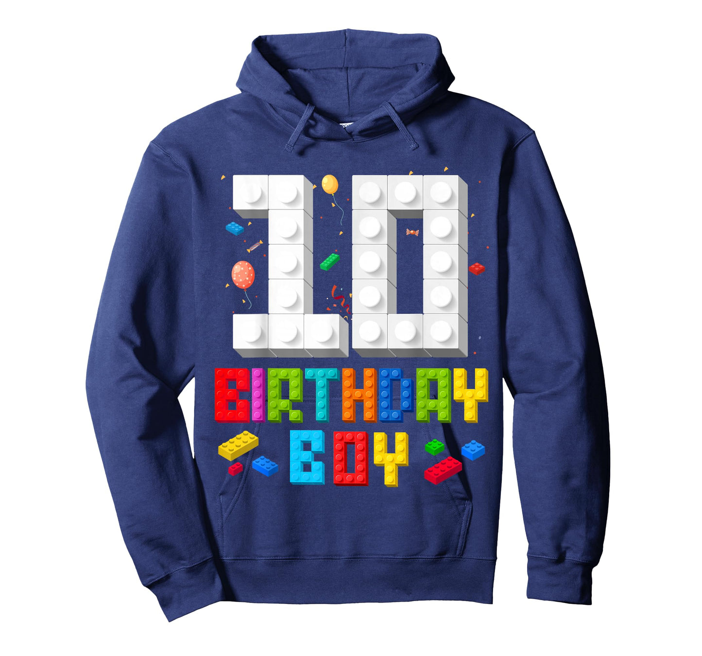 10th Birthday Boy Master Builder 10 Years Old Building Block T-Shirt