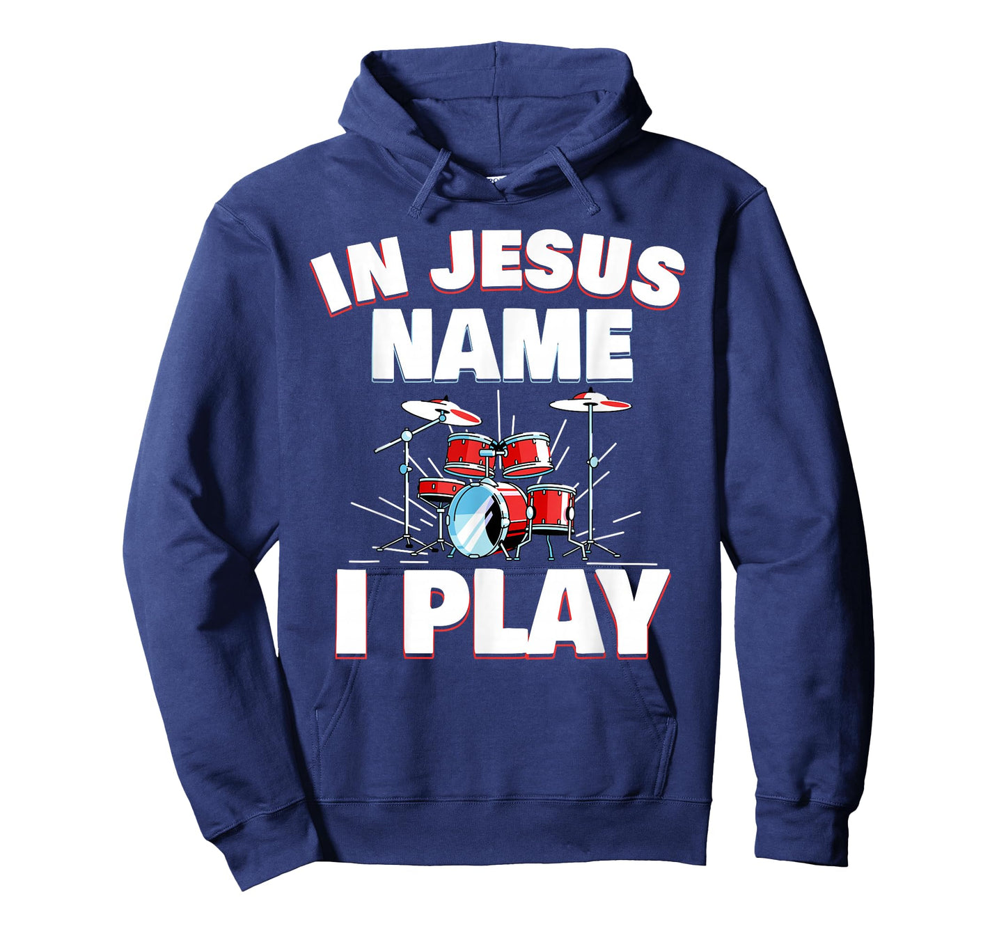 In Jesus Name I Play Christian Church Music Drums Player T-Shirt