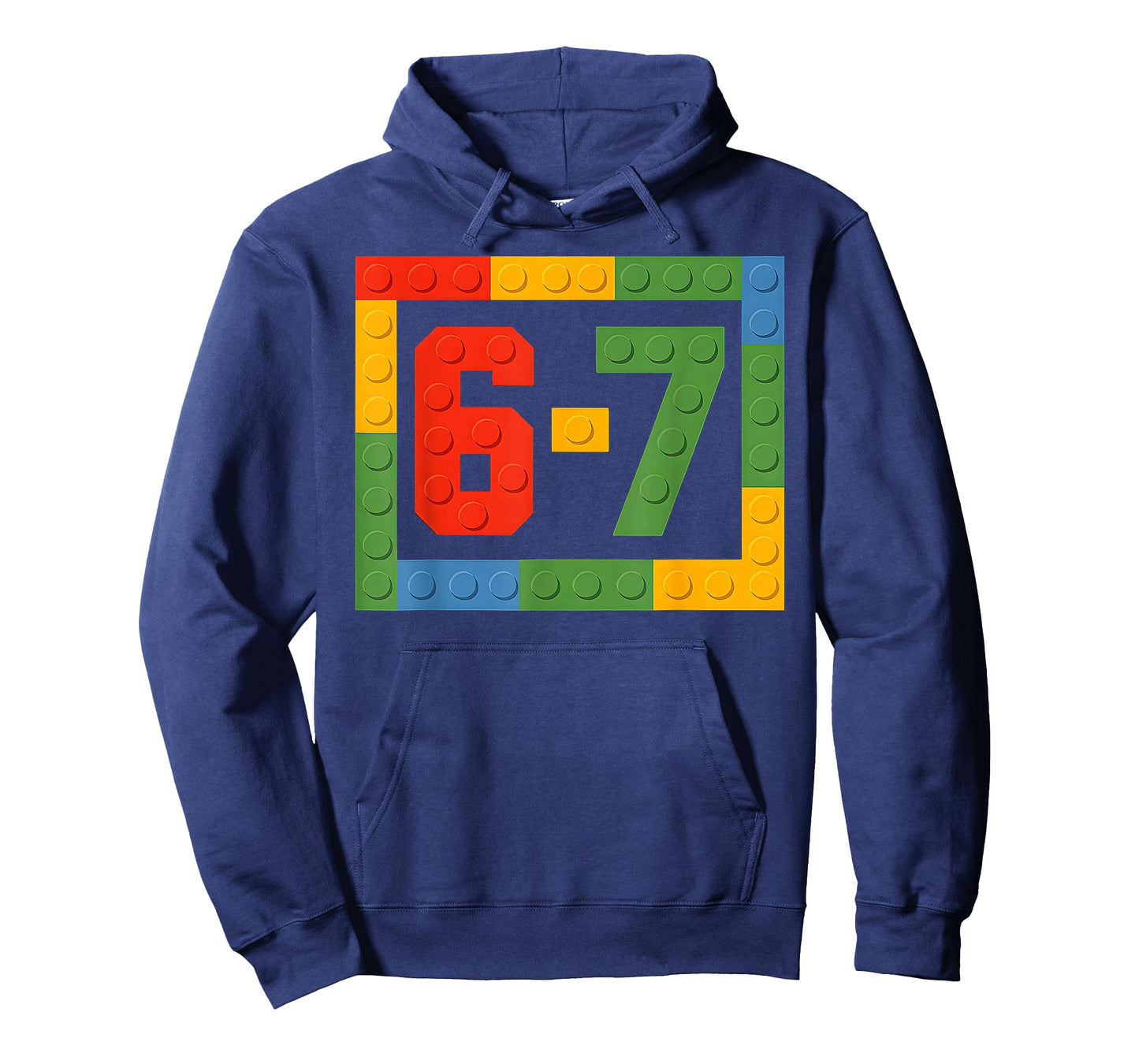 67 Building Blocks for Kids Boys Six Seven Funny 6-7 Meme T-Shirt