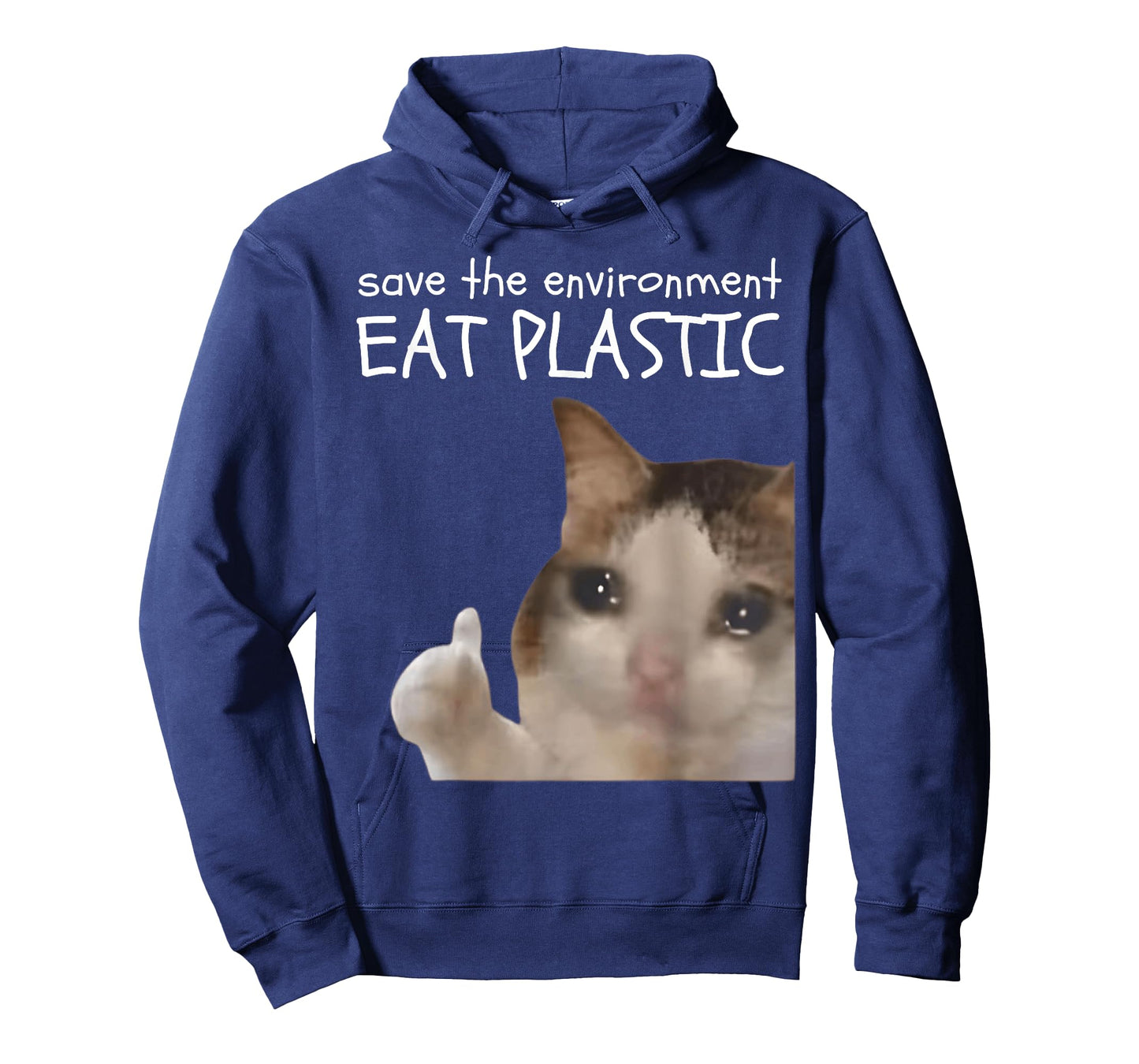 Save The Environment Eat Plastic Cat Meme Funny Memes Gen Z T-Shirt