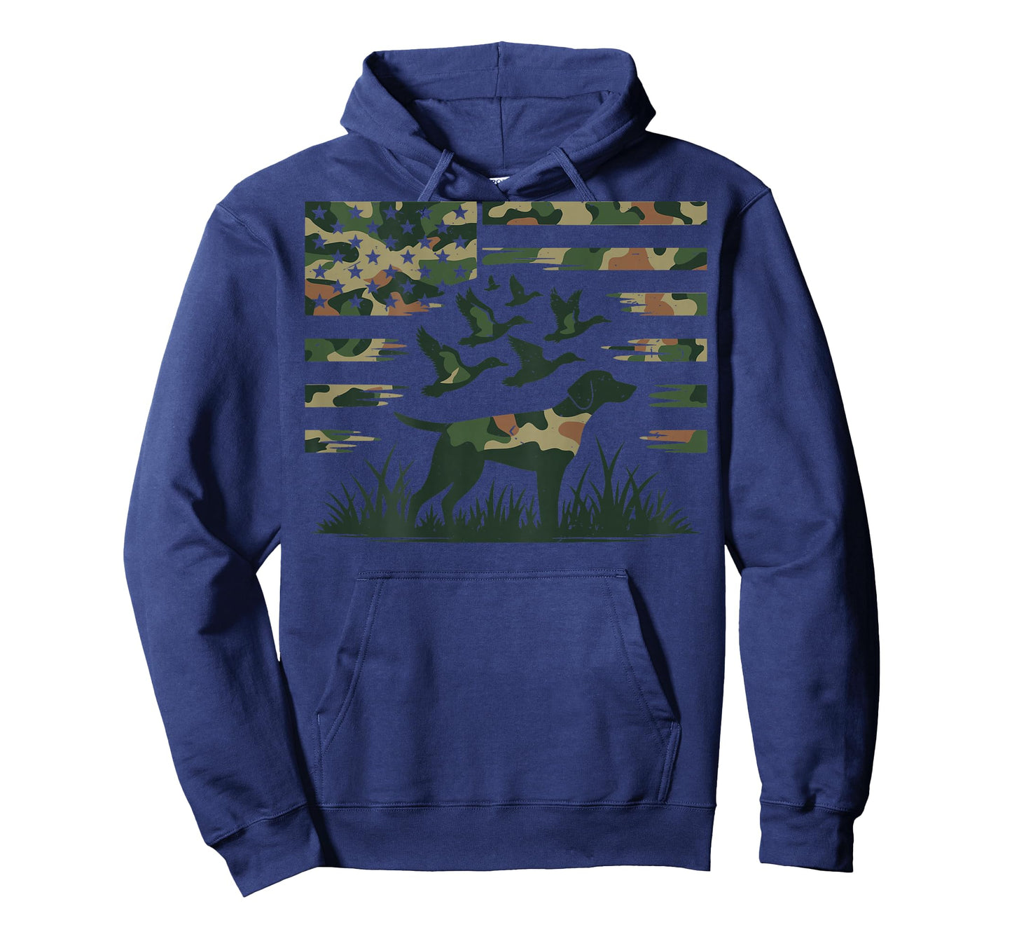 Youth Camo Mallard Duck Hunting Dog Camouflage American Flag T-Shirt