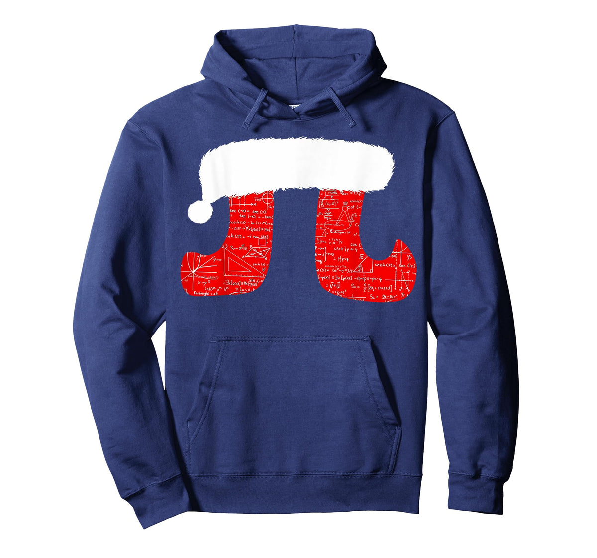 Vintage Math Pi Symbol Christmas Santa Hat Science Algebra T-Shirt