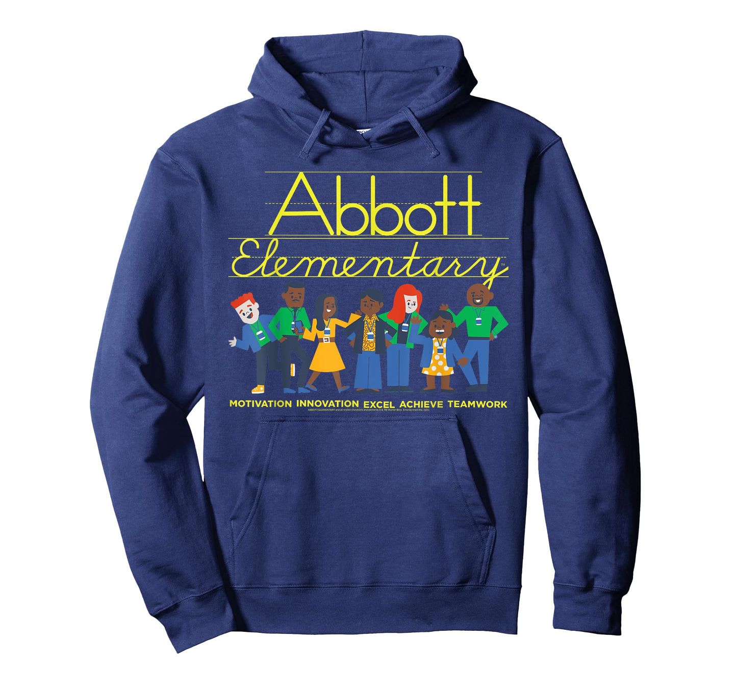 Abbott Elementary Cartoon Staff with Logo Funny TV Show T-Shirt