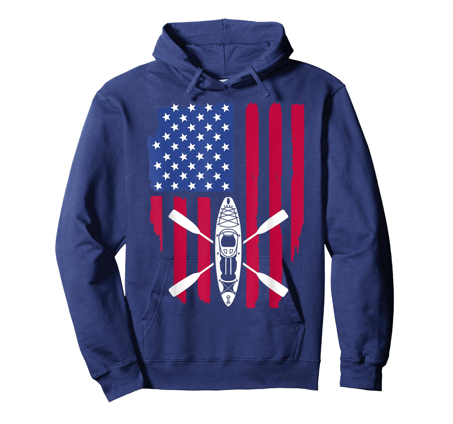Cool Kayaking For Men Women Kayak Fishing USA American Flag T-Shirt