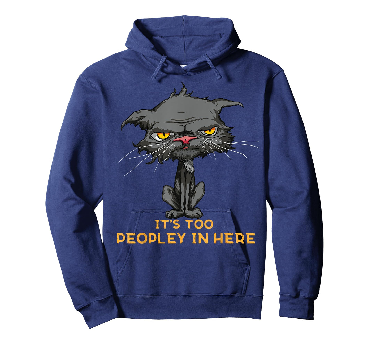 It's Too Peopley In Here Bored Cat Funny Introvert Angry Cat T-Shirt for Men Women Kids