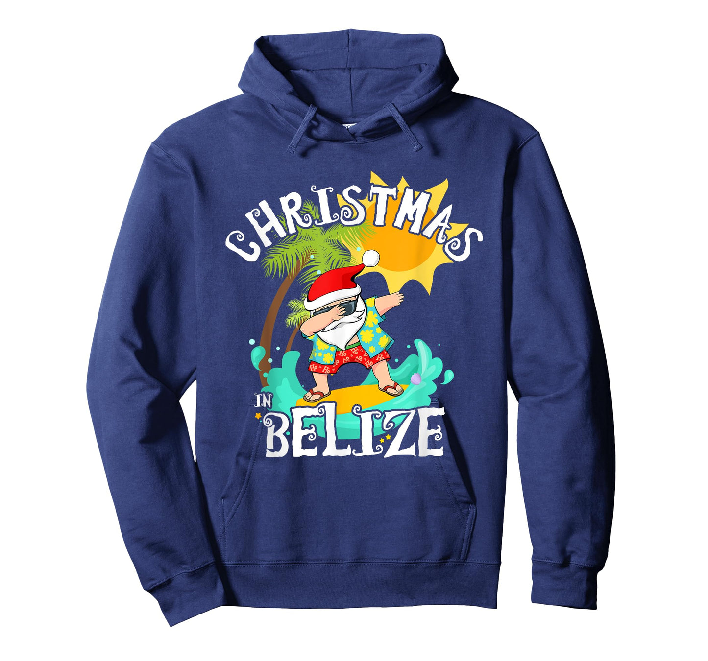 Christmas in Belize Dabbing Santa Family Vacation T-Shirt
