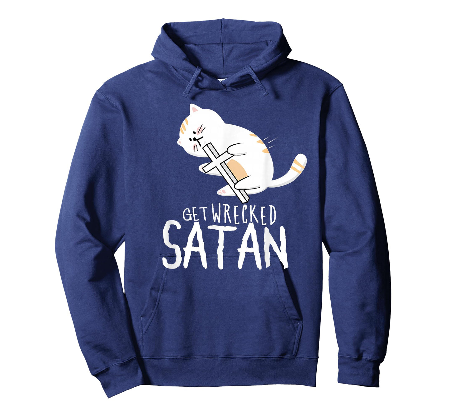 Get Wrecked Satan Funny Holy Warrior Demon Fighting Cat T-Shirt