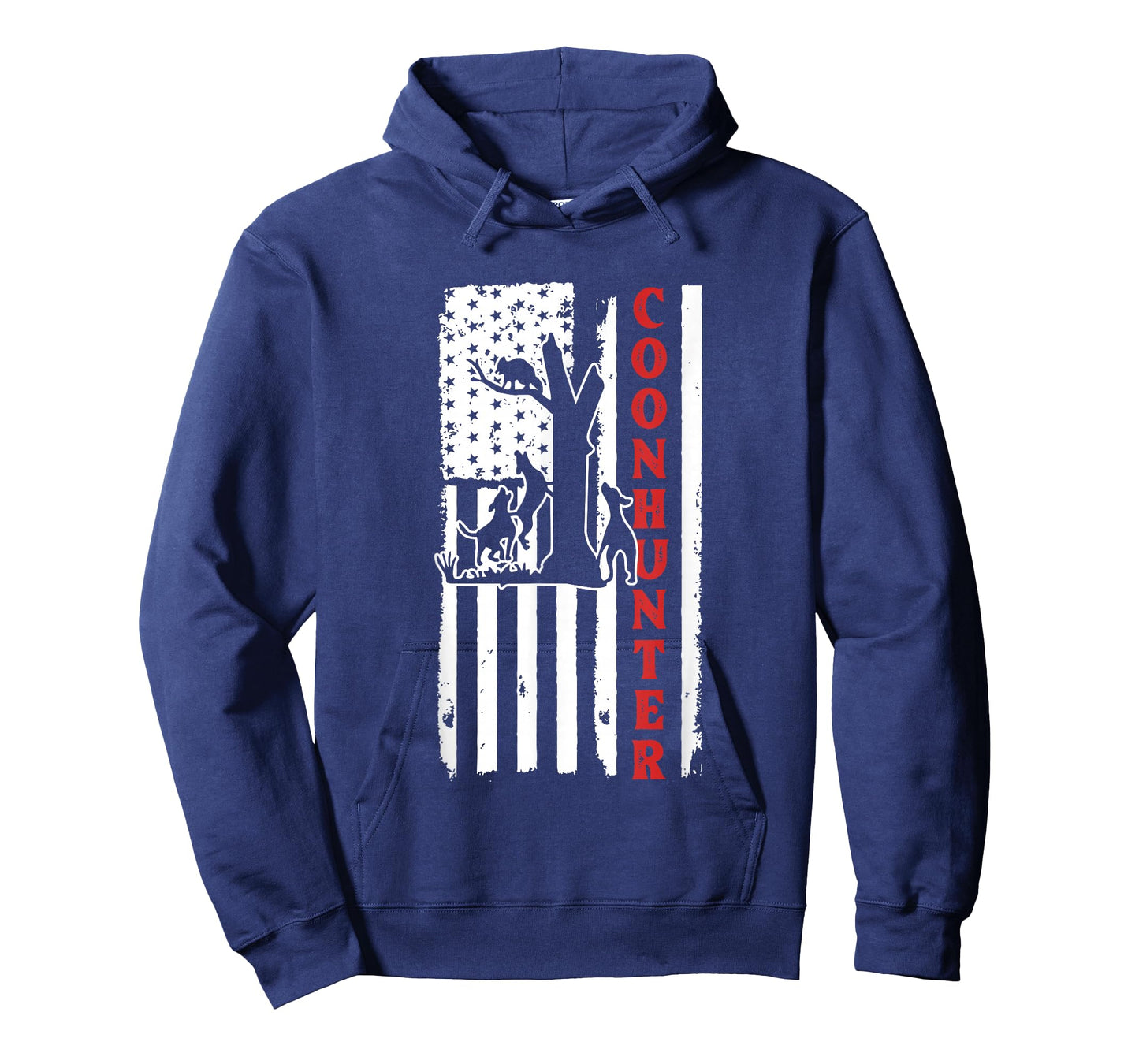 Raccoon Hunting Season USA Flag Coon Hunter T-Shirt