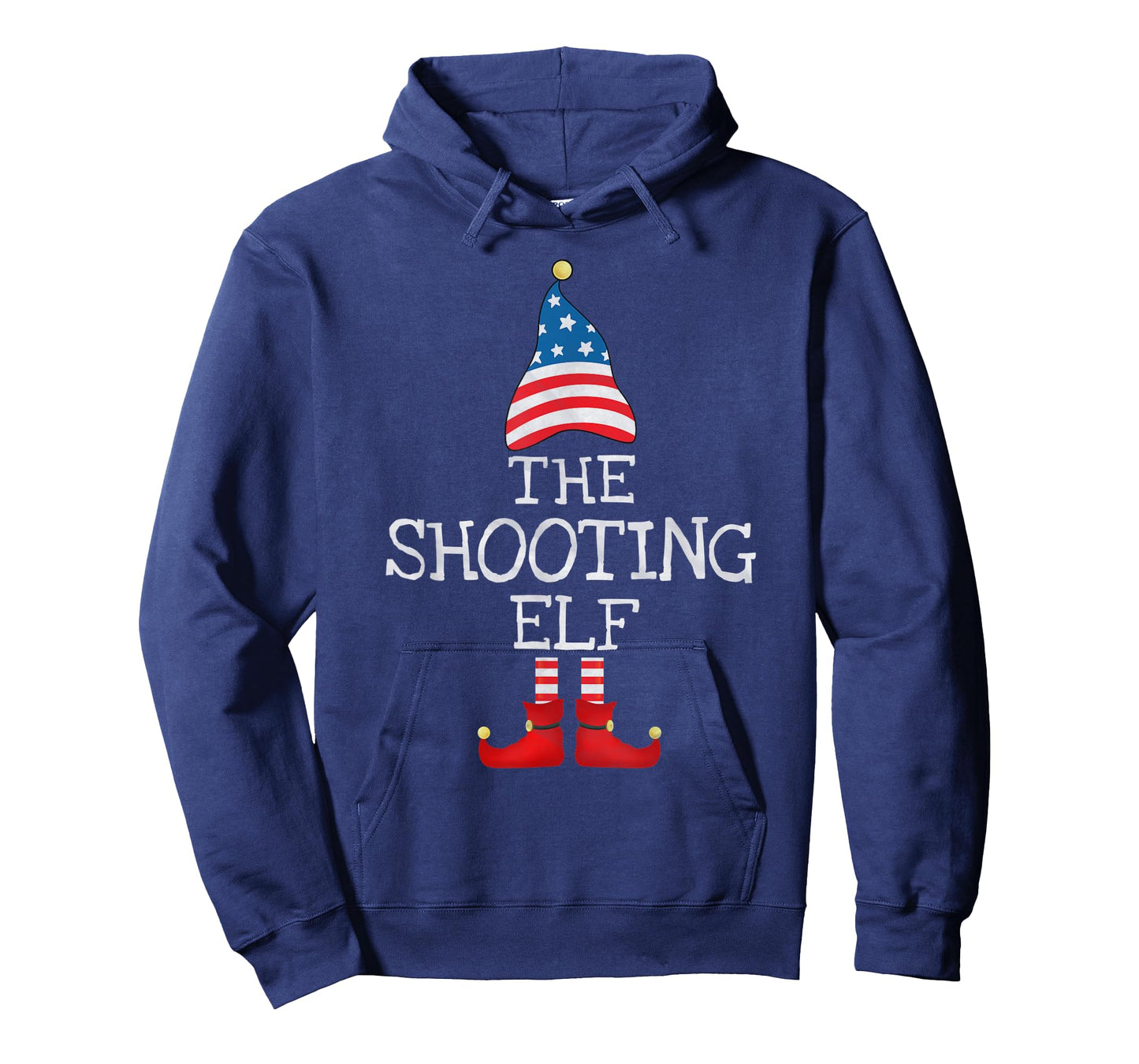 USA Flag Xmas The Shooting Elf Funny Matching Christmas Elf T-Shirt