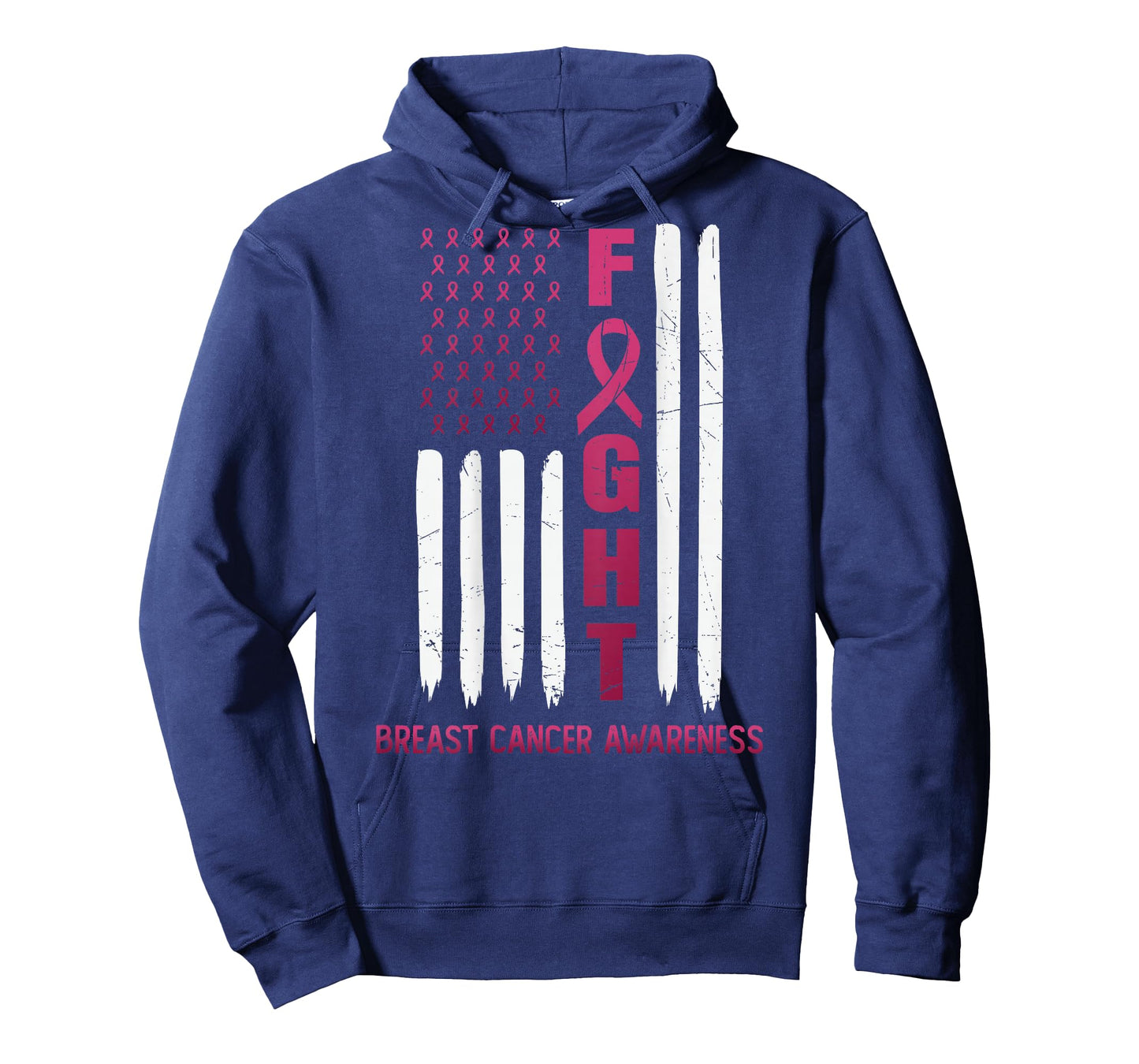 Fight USA FLAG on the BACK Breast Cancer Awareness T-Shirt