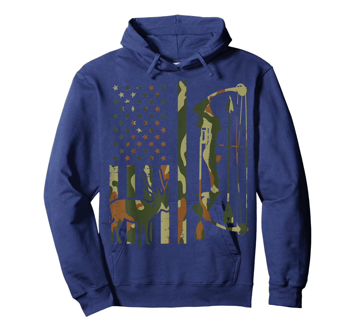 Camo Flag Deer Bow Hunting Patriotic Hunter Dad Archer T-Shirt