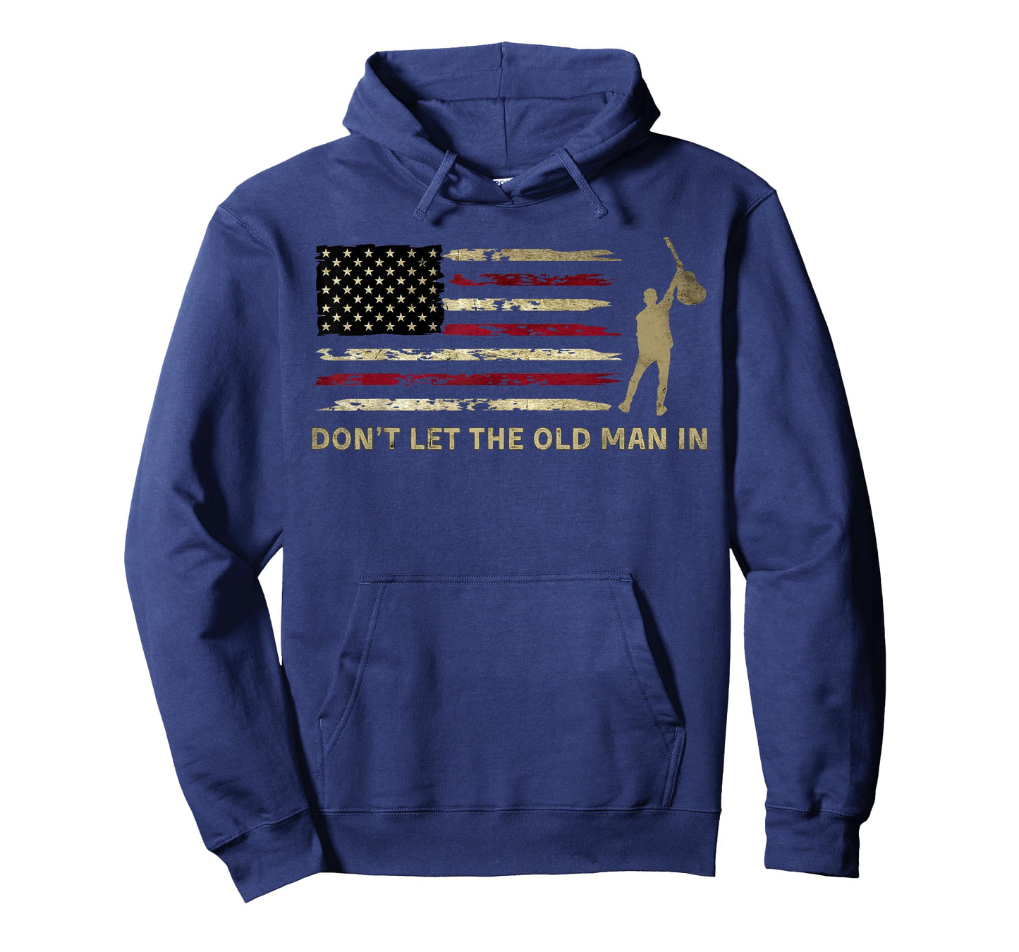 Vintage Don't Let The Old Man in American Flag Guitar T-Shirt
