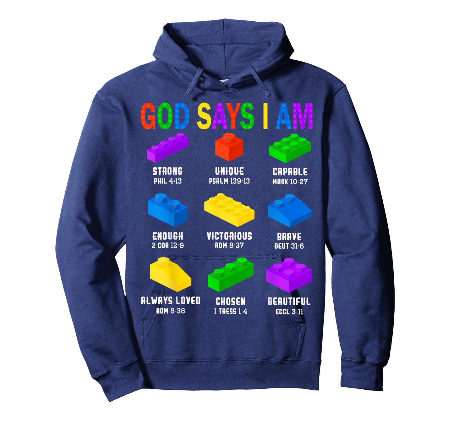 God Says I Am Building Brick Builder Block Boys Christian T-Shirt