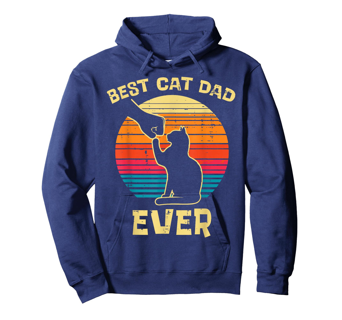 Best Cat Dad Ever Fist Bump Retro Kitten Fur Papa Daddy Men T-Shirt