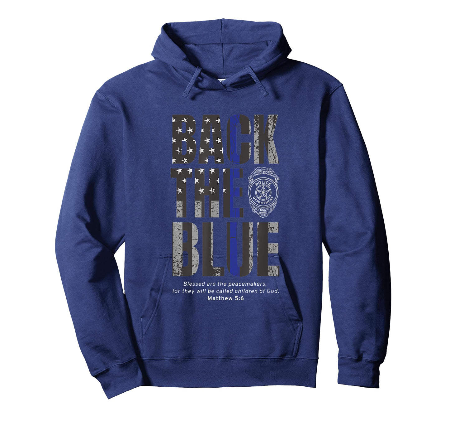 Back the Blue Thin Blue Line Flag Patriotic Police T-Shirt