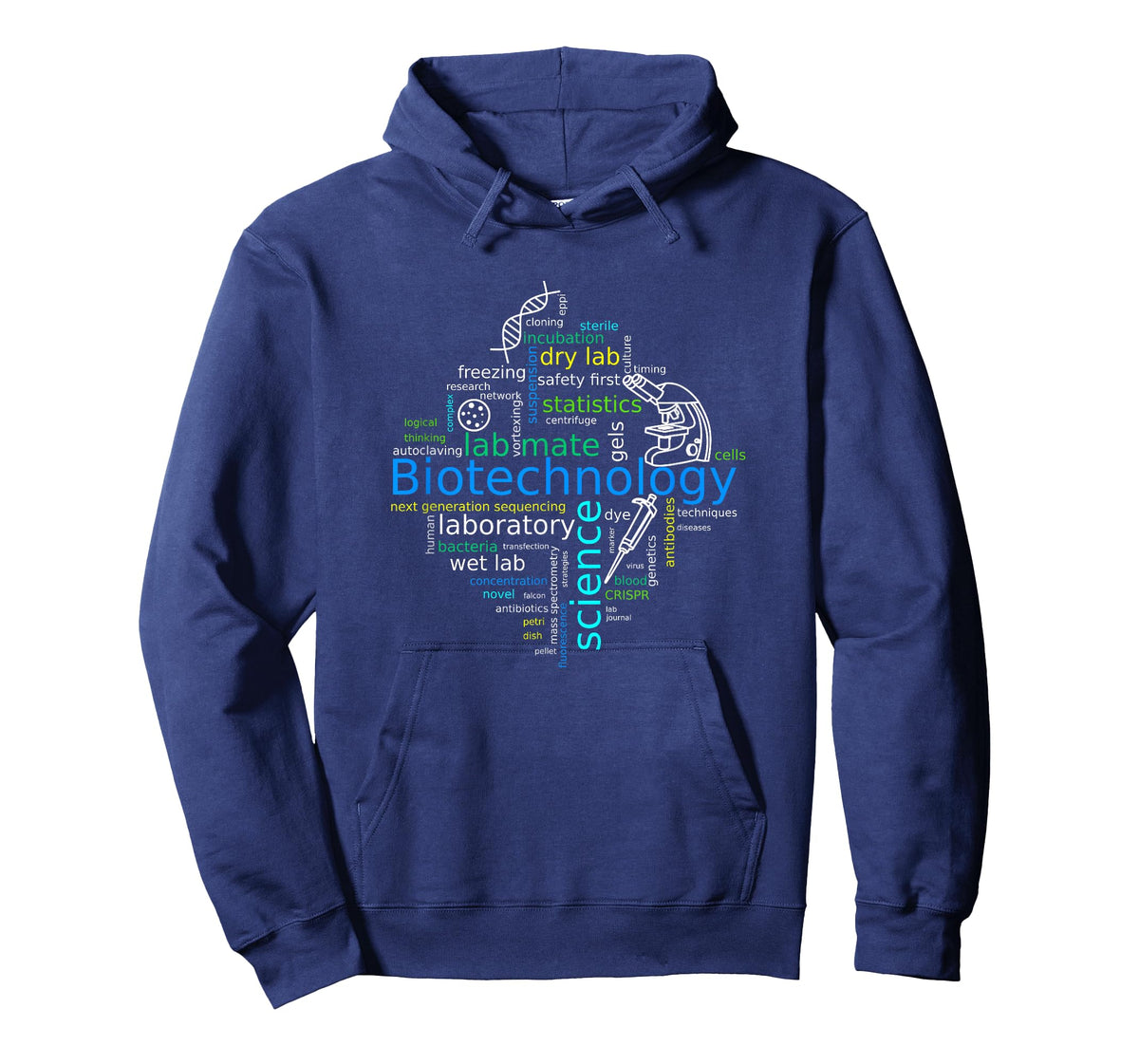 Word cloud biotech with microscope, pipette and dna T-Shirt