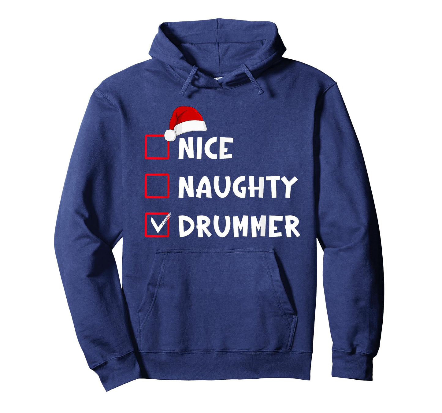 Nice Naughty Drummer Funny Christmas List Drumming Drum T-Shirt