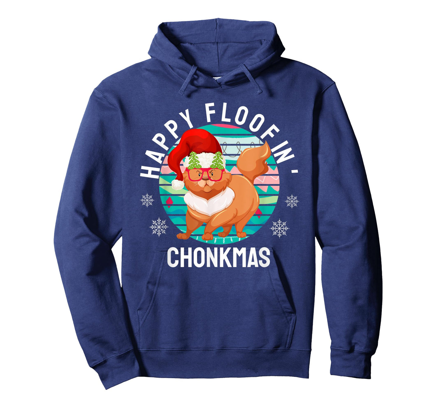 Happy Floofin Chonkmas Funny Cat Christmas T-Shirt