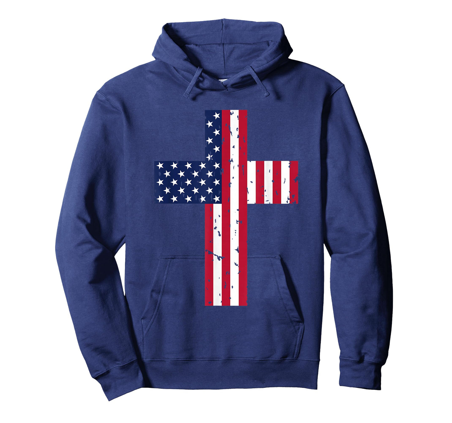 Cross USA Flag Christian Religious US America Faith Graphic T-Shirt