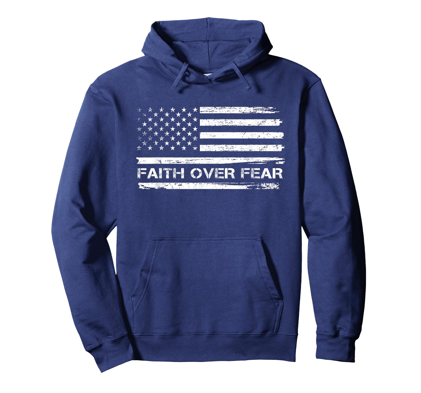 Faith Over Fear USA Flag Christian Jesus Bible Verse T-Shirt