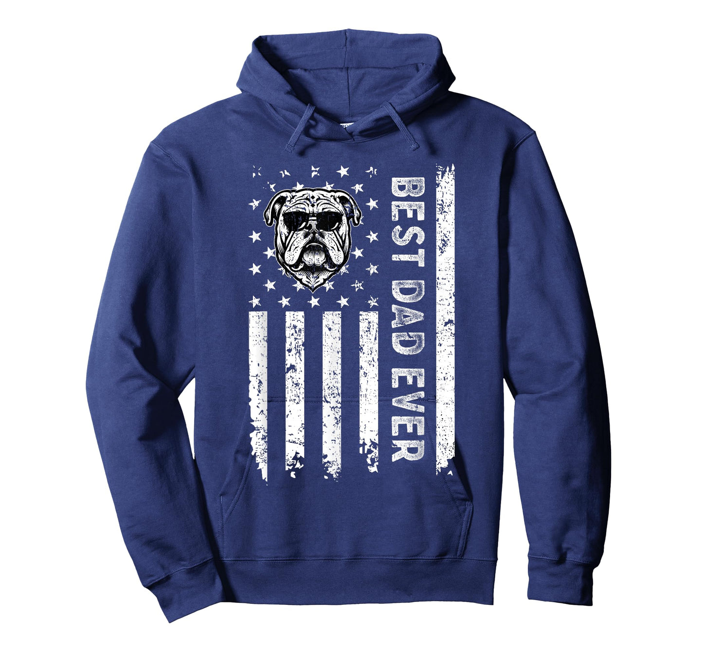 Best English Bulldog Dog Dad Ever Fathers Day USA Flag Men Women Kids T-Shirt