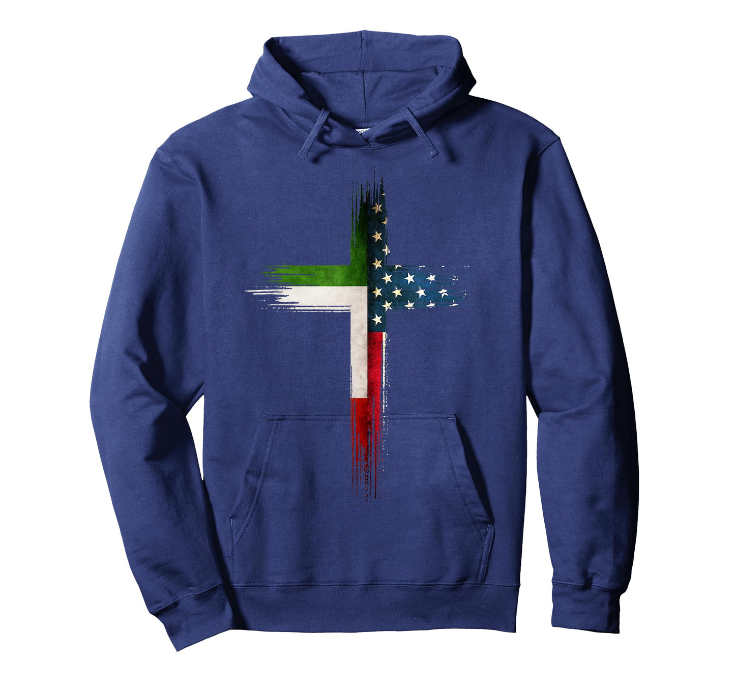 Christian Cross Italian American US Flag T-Shirt