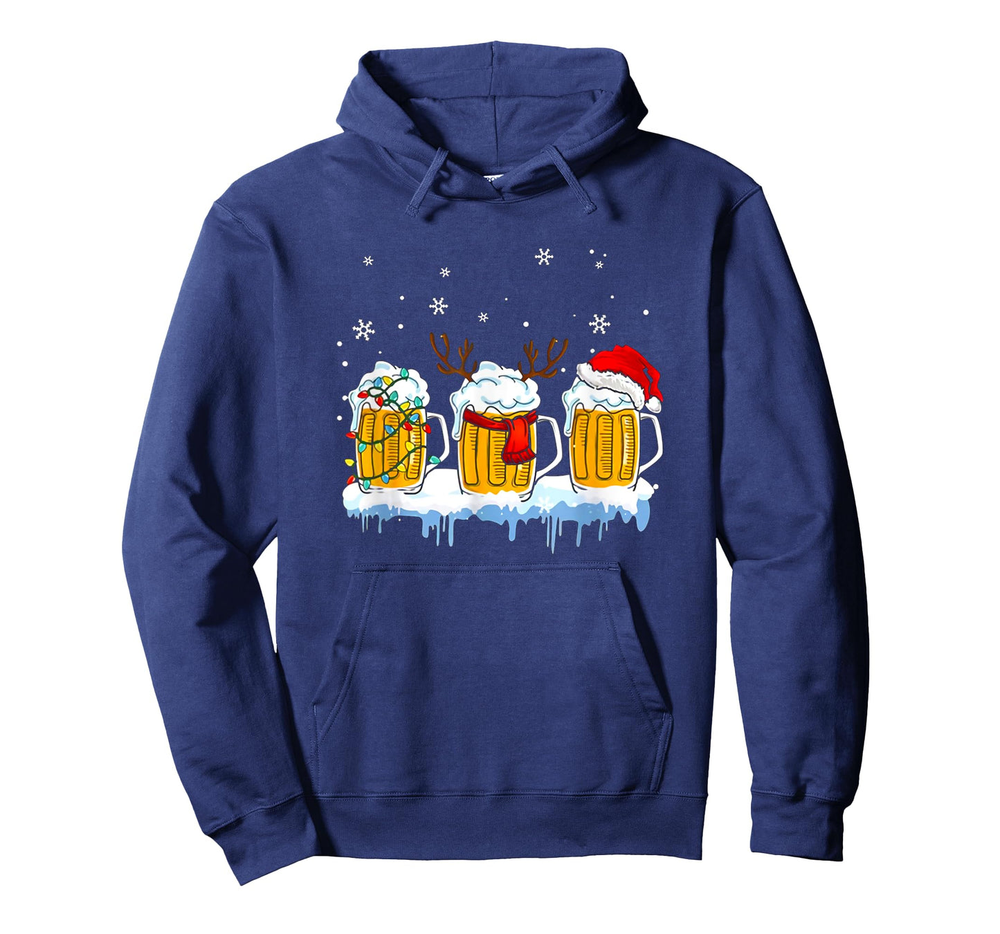 Beer Christmas Mug Santa Reinbeer Xmas lights pajamas T-Shirt