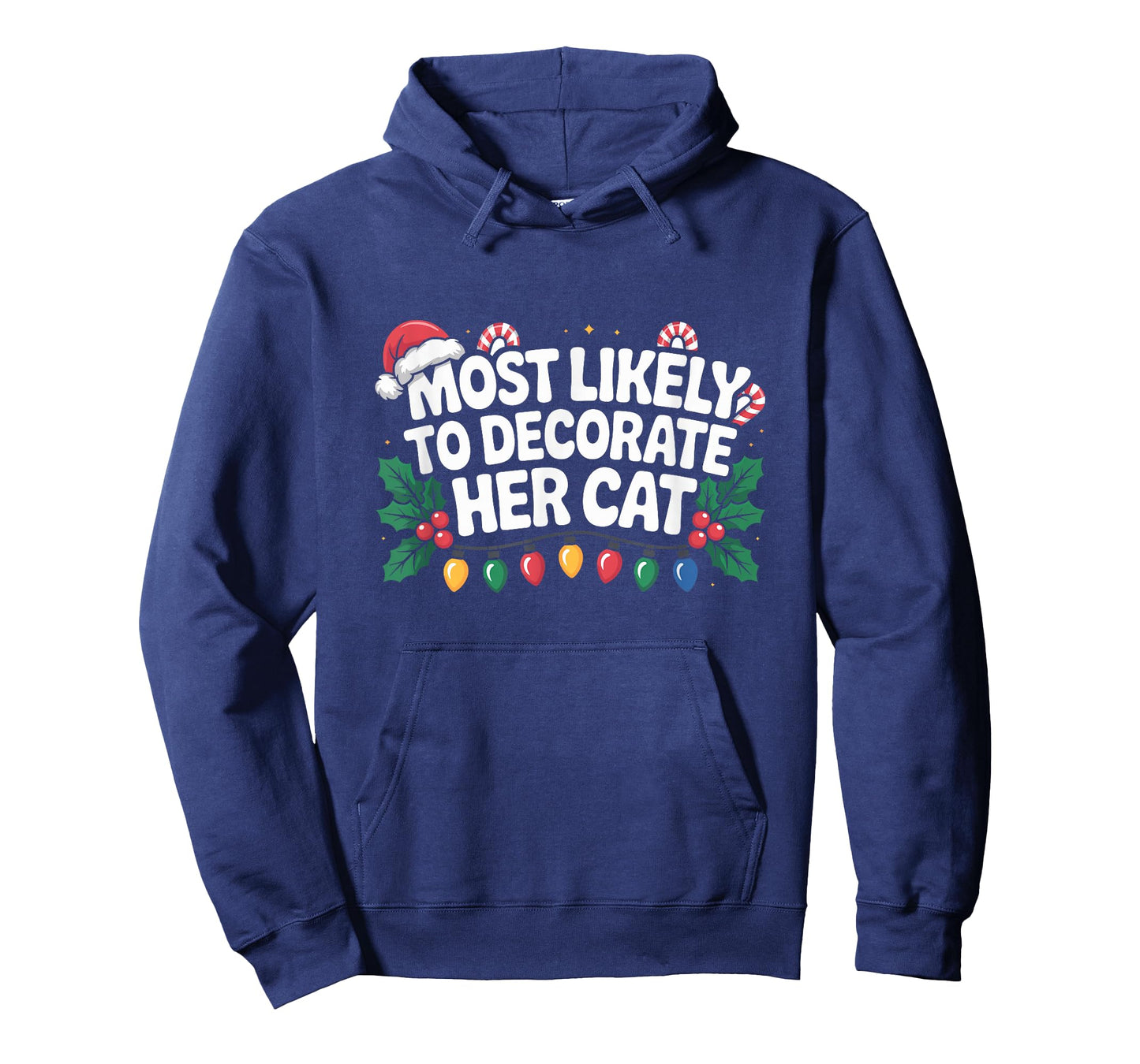 Most Likely to Decorate Her Cat C-hristmas Funny Family T-Shirt