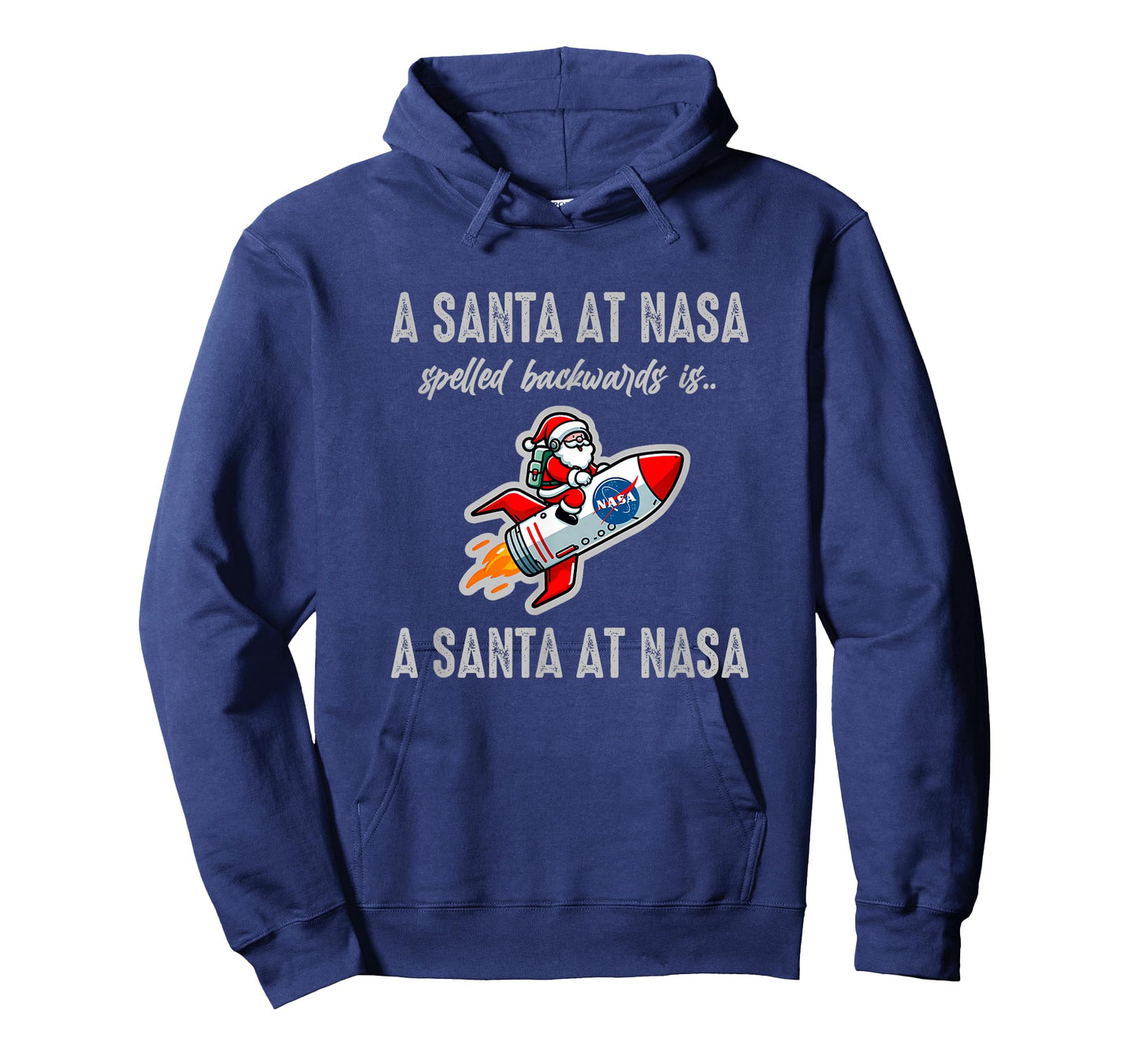 A Santa at NASA Spelled Backwards Palindrome Christmas Funny T-Shirt