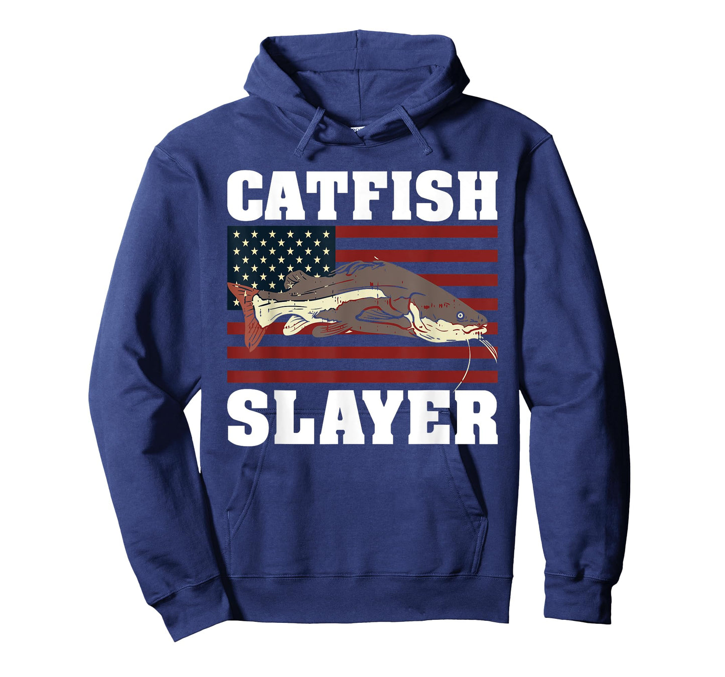 Catfish Fishing Catfishing American Flag Catfish Slayer T-Shirt