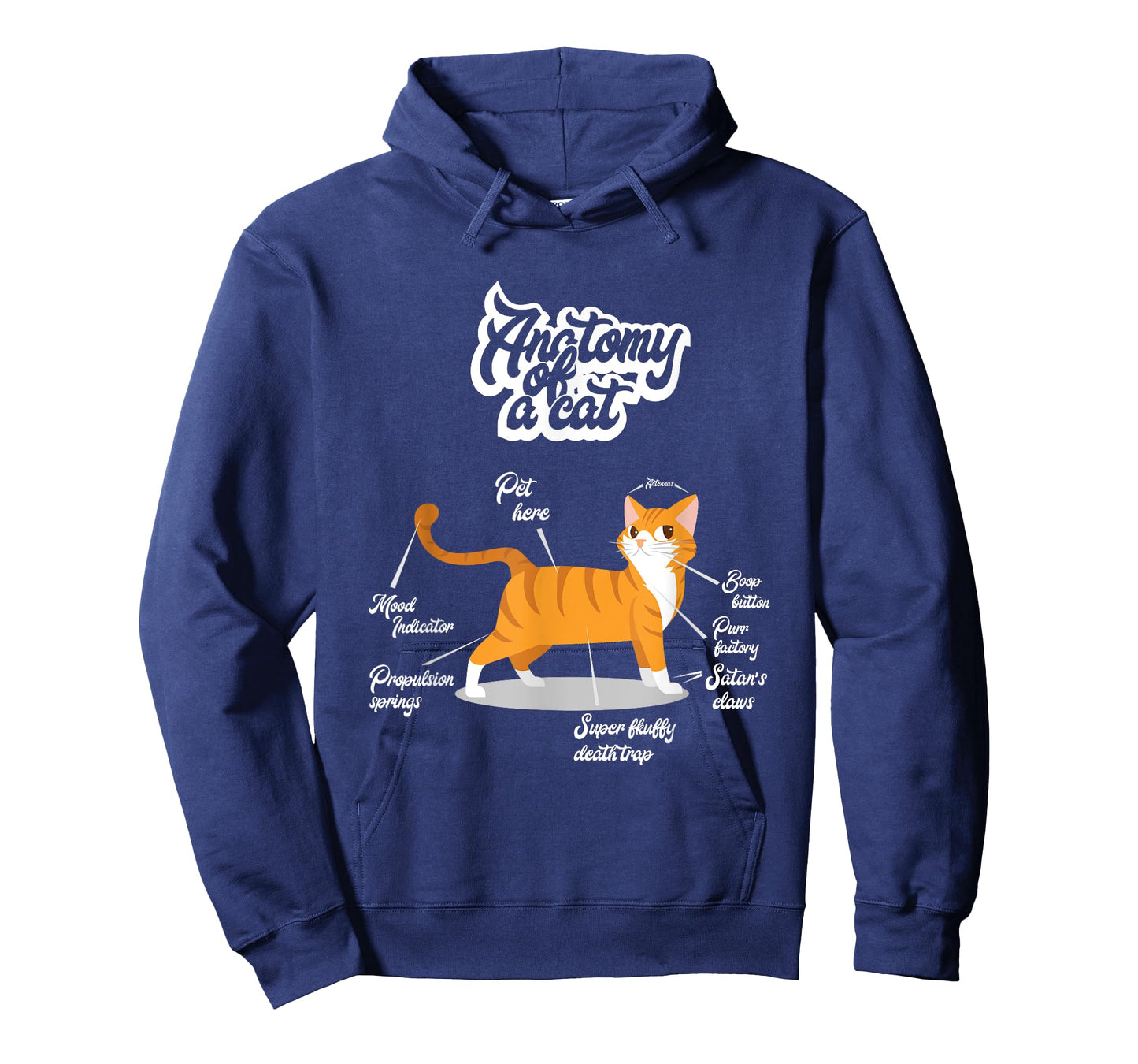 Orange Tabby Cat T-Shirt | Anatomy of a Cat Cute Present Men Women Girls Kids T-Shirt