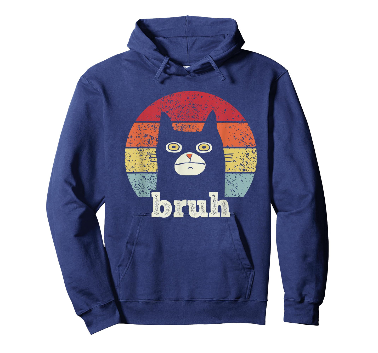 Funny Meme saying Bruh with Cat Greetings Teens Boys Men T-Shirt
