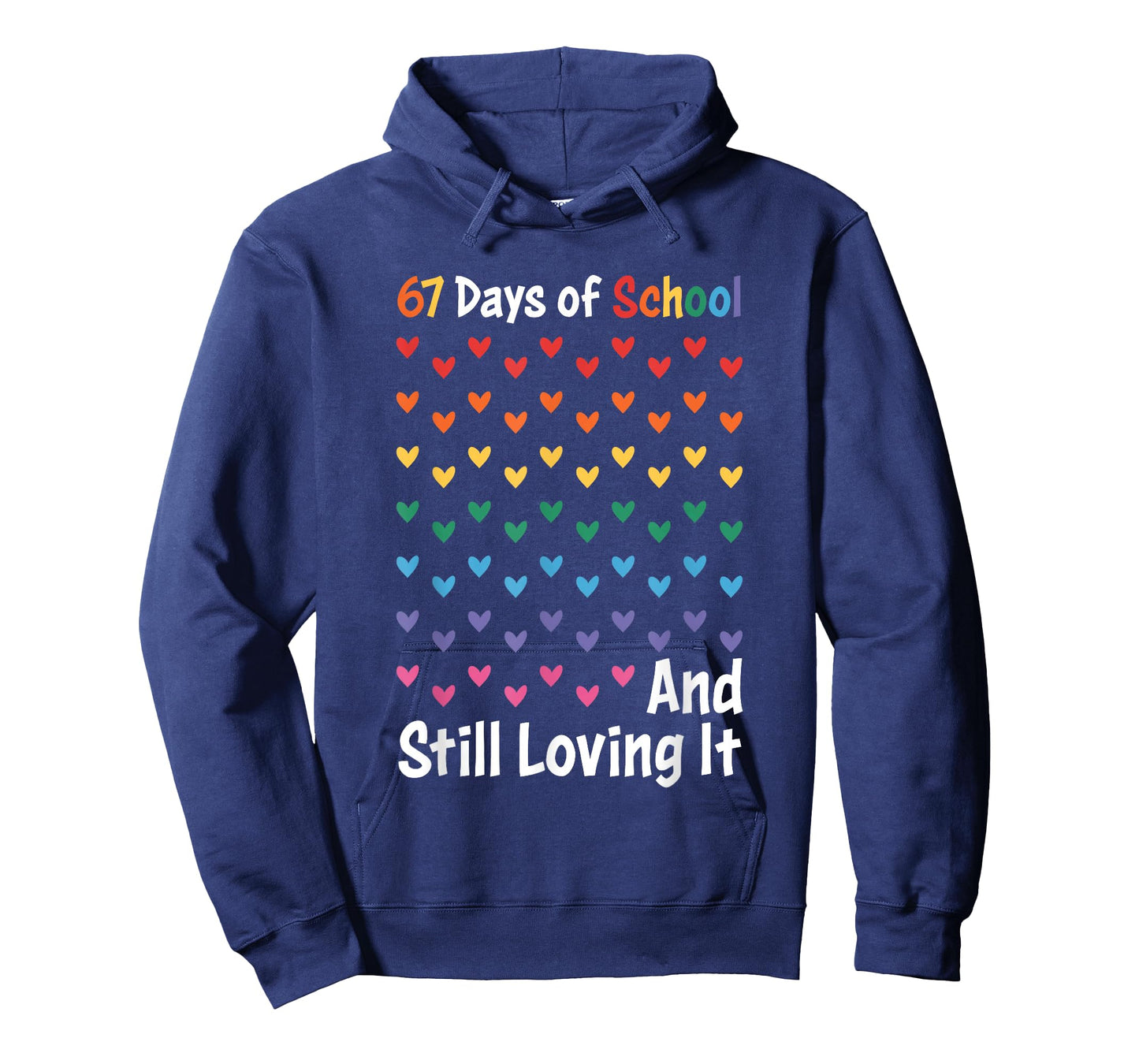 67th Day of School and Still Loving It 67 Rainbow Hearts T-Shirt