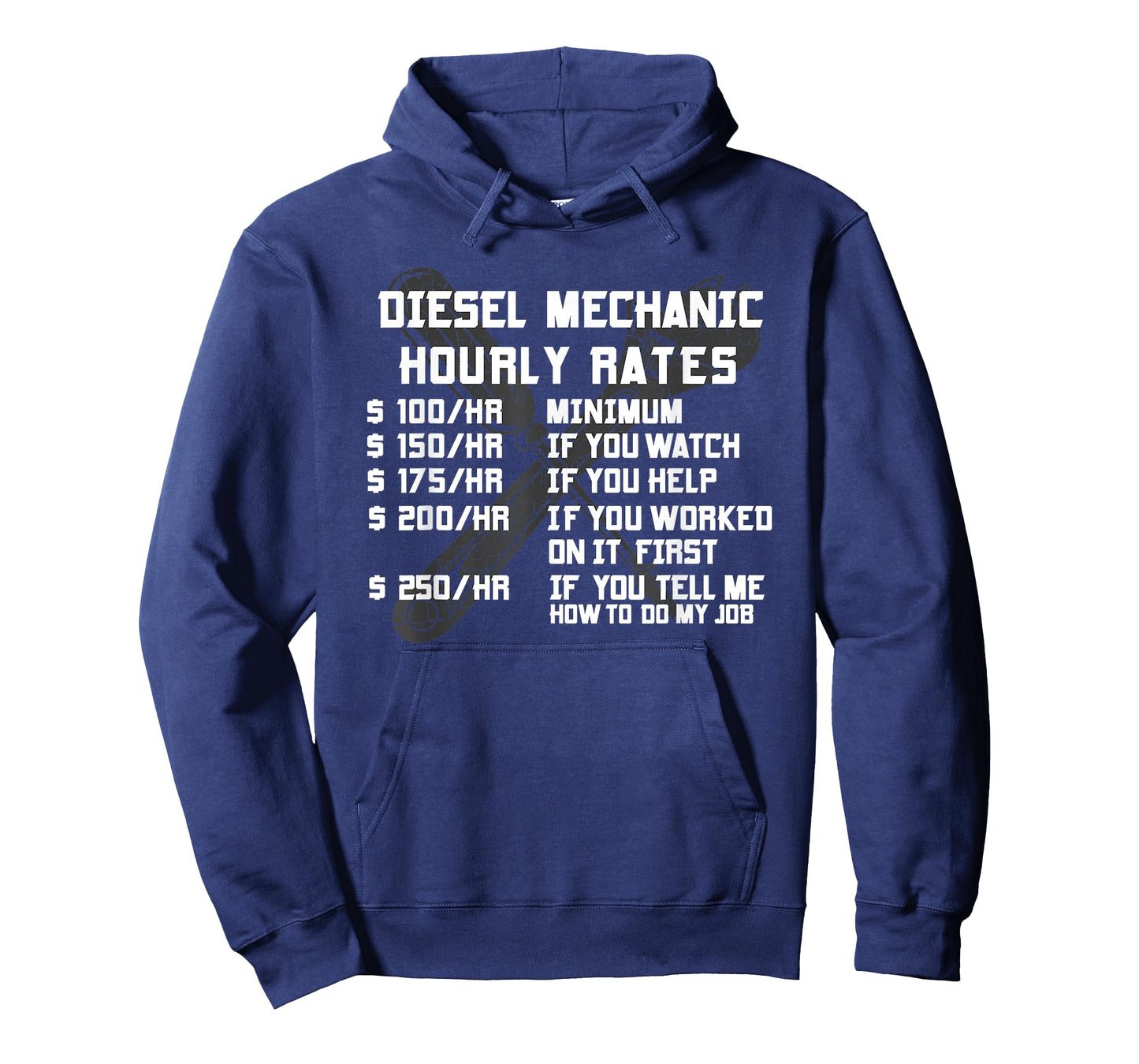 Diesel Mechanic Hourly Rate Funny Engine Vehicle Labor Gifts T-Shirt