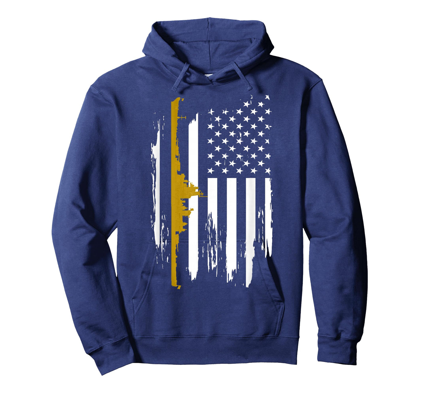 USS Wisconsin BB-64 Battleship Vintage American Flag Women Men T-Shirt