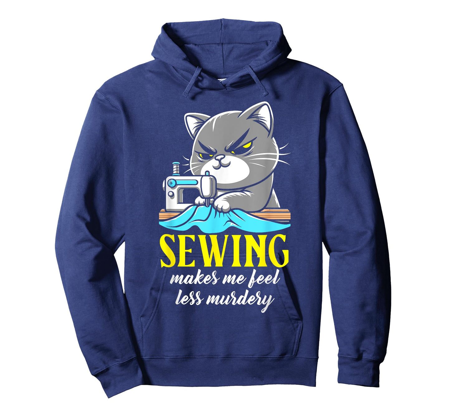 Funny Sewing for women sewing makes me feel less Murdery cat T-Shirt