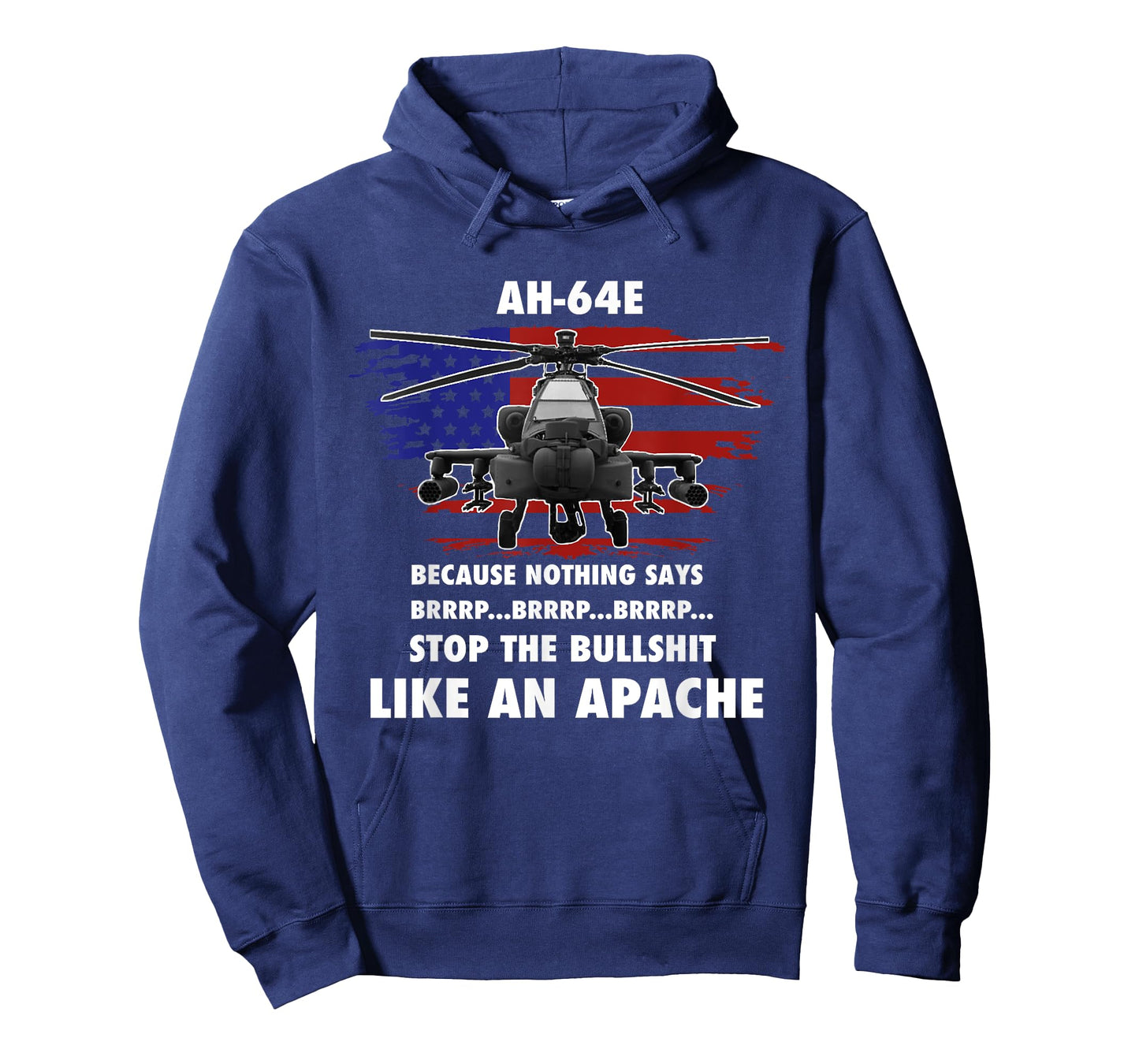 AH-64E Apache Helicopter Military and Veteran T-Shirt