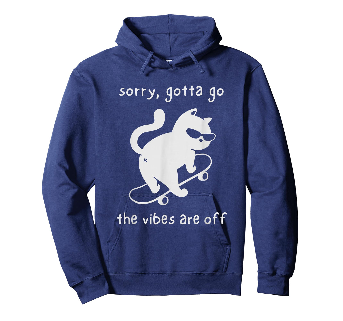 Vibes are Off Funny Cat Skateboard Introvert Sarcastic Humor T-Shirt