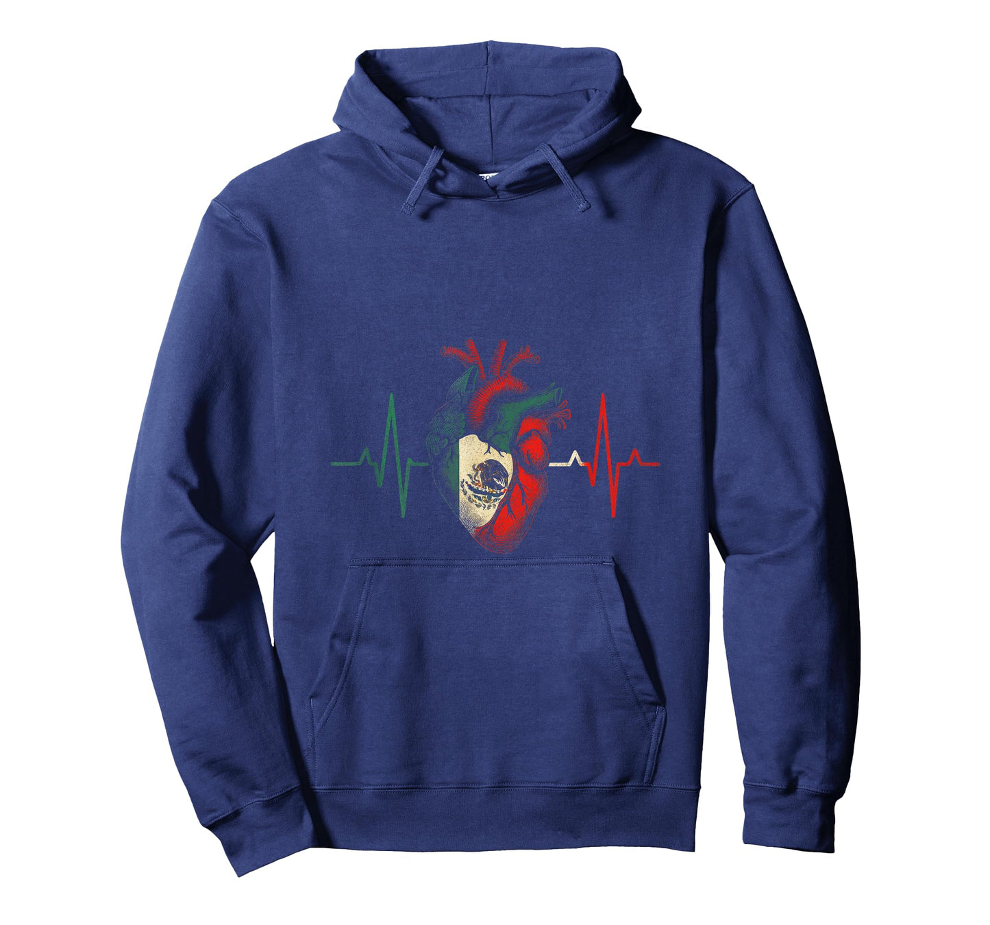Mexican Heart - Mexican Roots Mexico Flag EKG T-Shirt