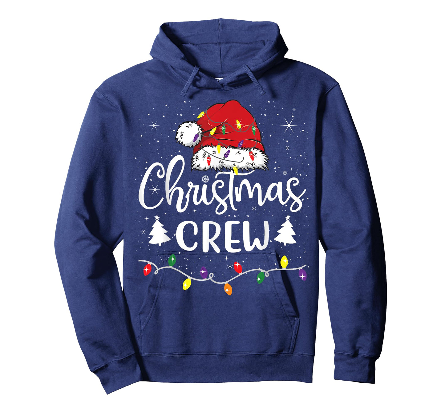 Christmas Crew Lights Red Santa Hat Xmas Family Men Women T-Shirt