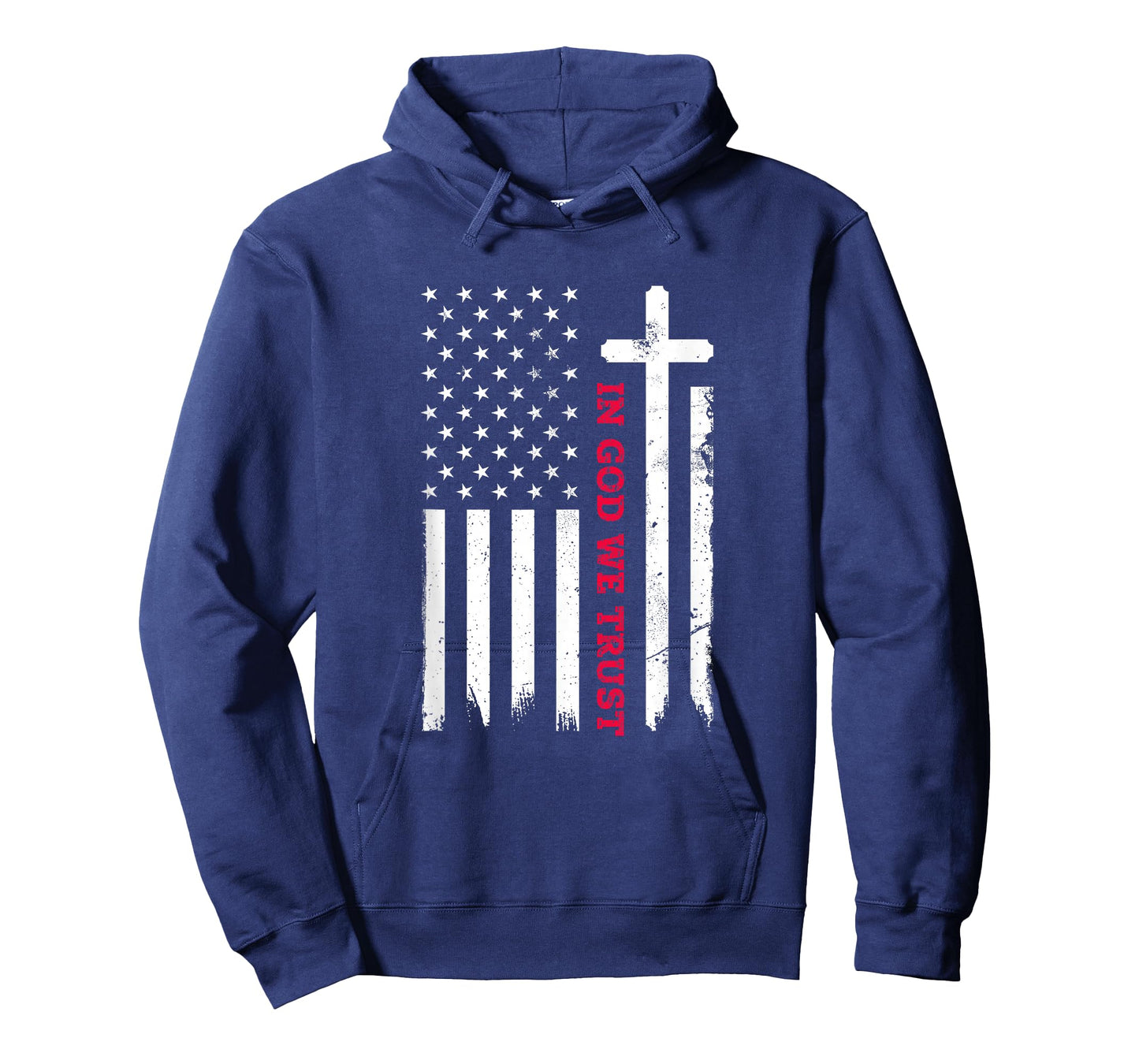 In God We Trust with Patriotic Vintage American Flag T-Shirt