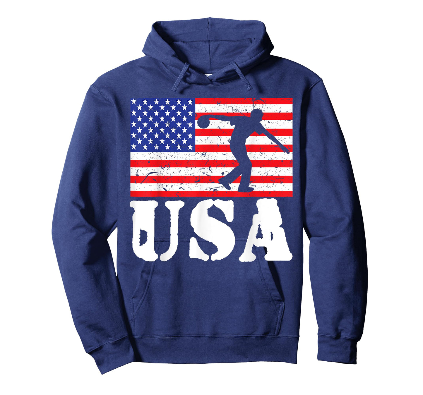 Distressed Bowling USA American Flag Vintage Bowler Player Women Girls Kids Men T-Shirt