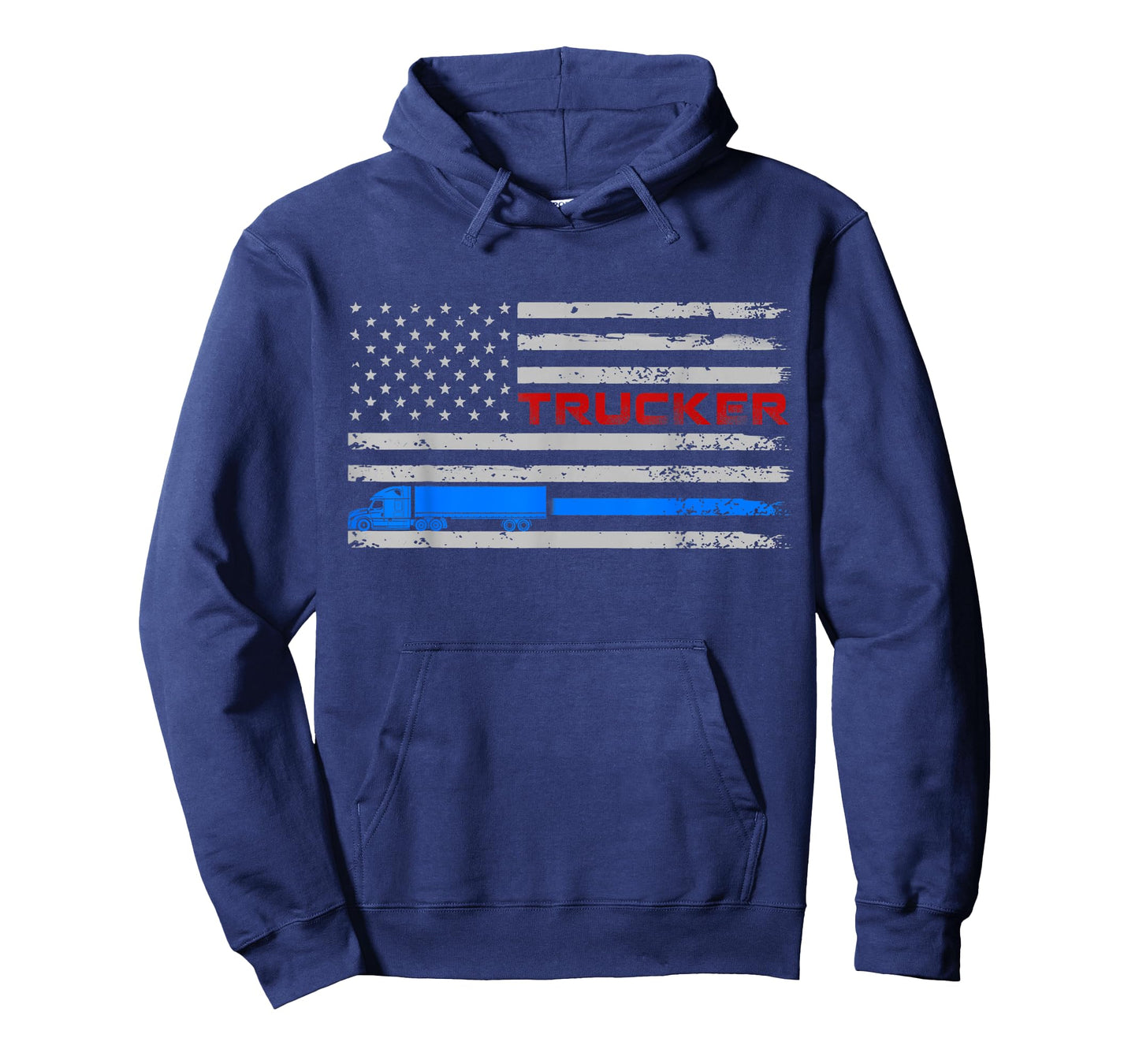 U.S American Flag Semi Truck Driver 18 Wheeler Trucker Gift T-Shirt for Women Men